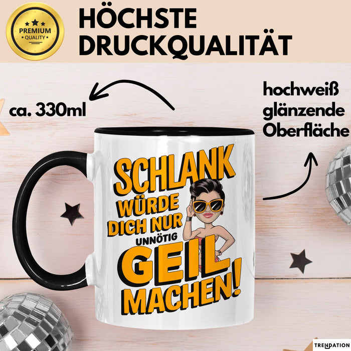 Sarkasmus Tasse Geschenkidee Wenn Ich Schlank Wäre Trendation