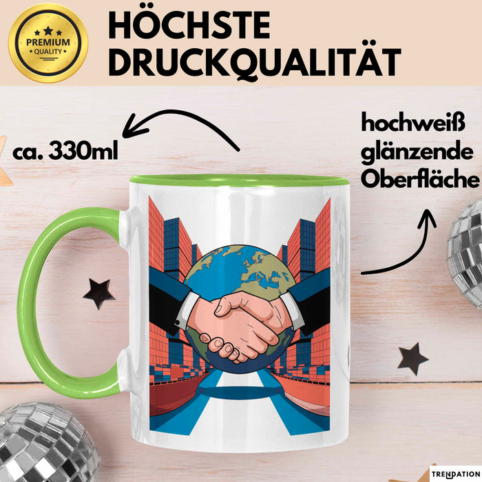 Import Export Händler Tasse Geschenk Lustige Geschenkidee Spruch Für Globale Händler Grün Trendation