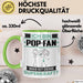 Pop-Fan Tasse Geschenk für Pop-Fan Geburtstag Lustiger Spruch Kaffee-Becher Was Ist Deine Superkraft Grün Trendation