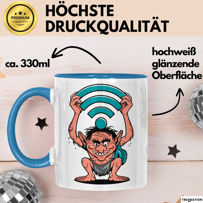 Internet Troll Tasse Geschenkidee Online Provokateur Fans Blau Trendation