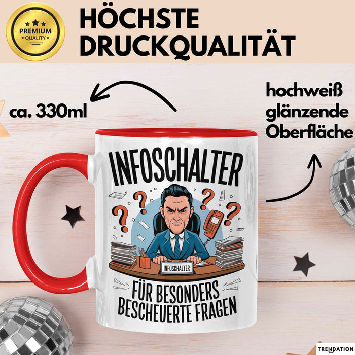 Bürokollege Tasse Geschenkidee Auskunftsschalter Kollege Rot Trendation