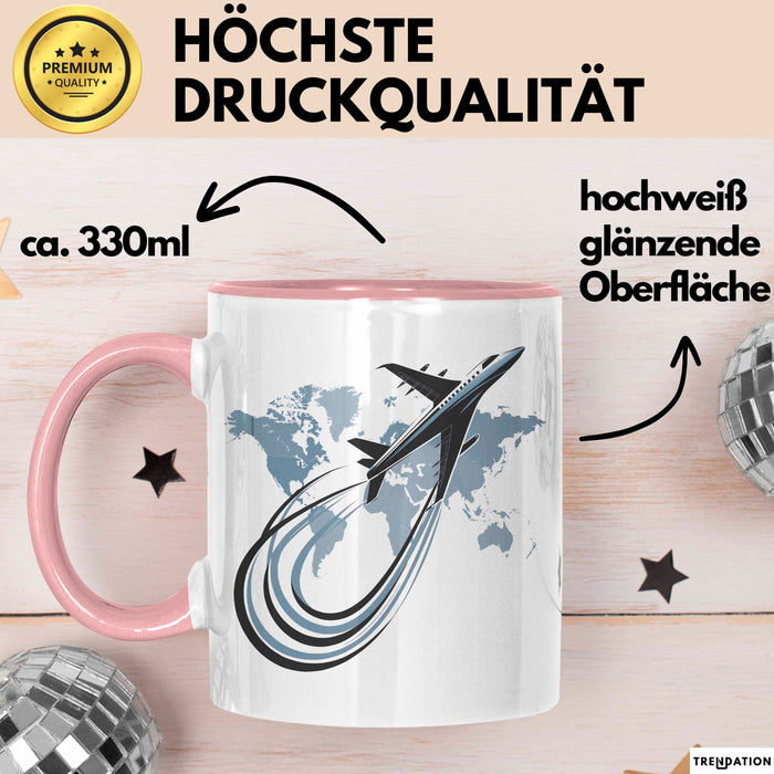 Pilot Tasse Geschenkidee Flugliebhaber Lustiger Spruch Geschenkidee Lustig Rosa Trendation