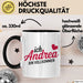 Andrea Tasse Geschenk Ich Bin Vollkommen Andrea Geschenkidee Geburtstag Schwarz Trendation
