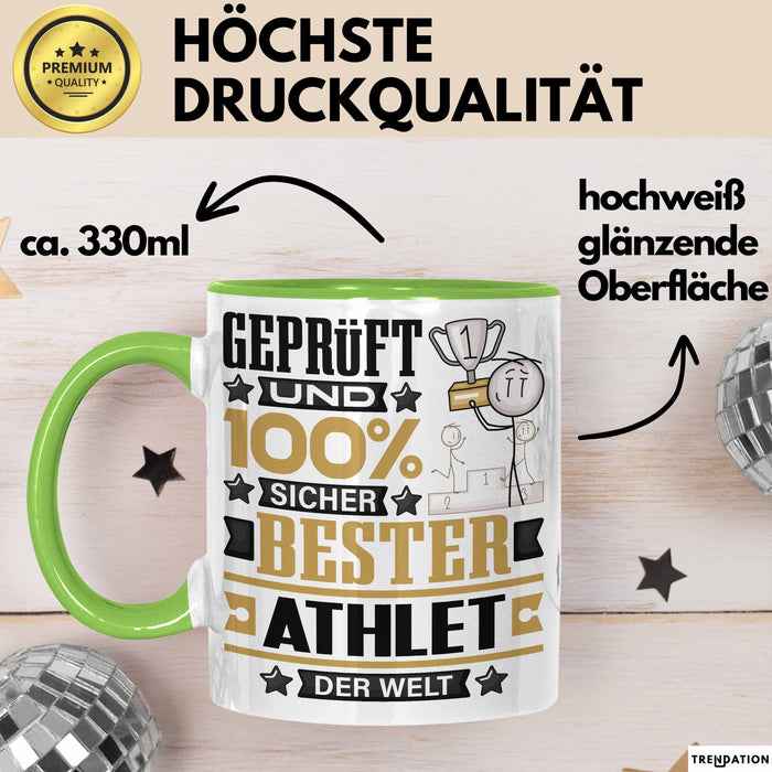 Athlet Geschenk Lustiger Spruch für Athlet Geschenkidee Bester Athlet Der Welt Grün Trendation