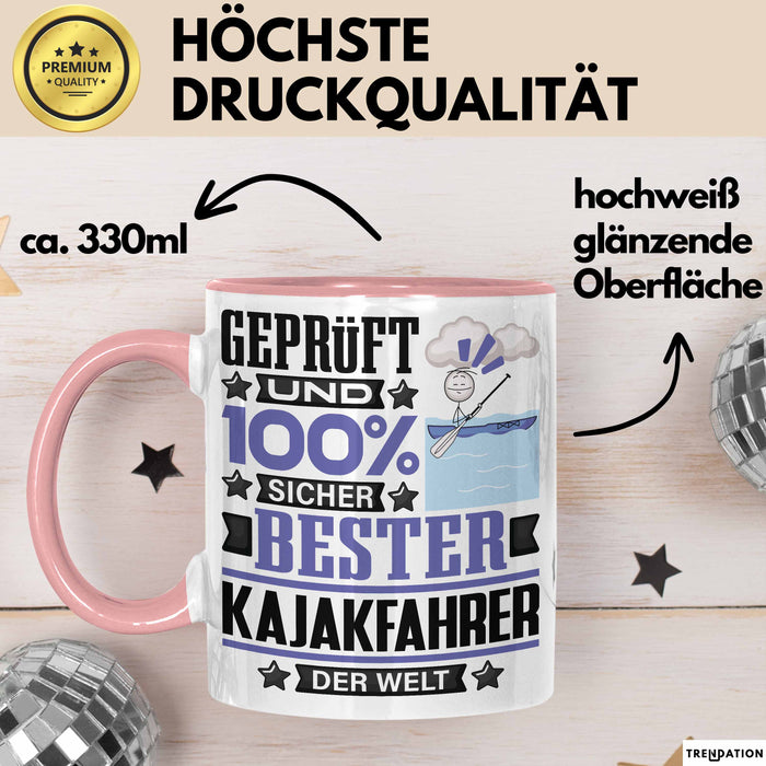 Kajakfahrer Geschenk Lustiger Spruch für Kajakfahrer Geschenkidee Bester Kajakfahrer Der Welt Rosa Trendation