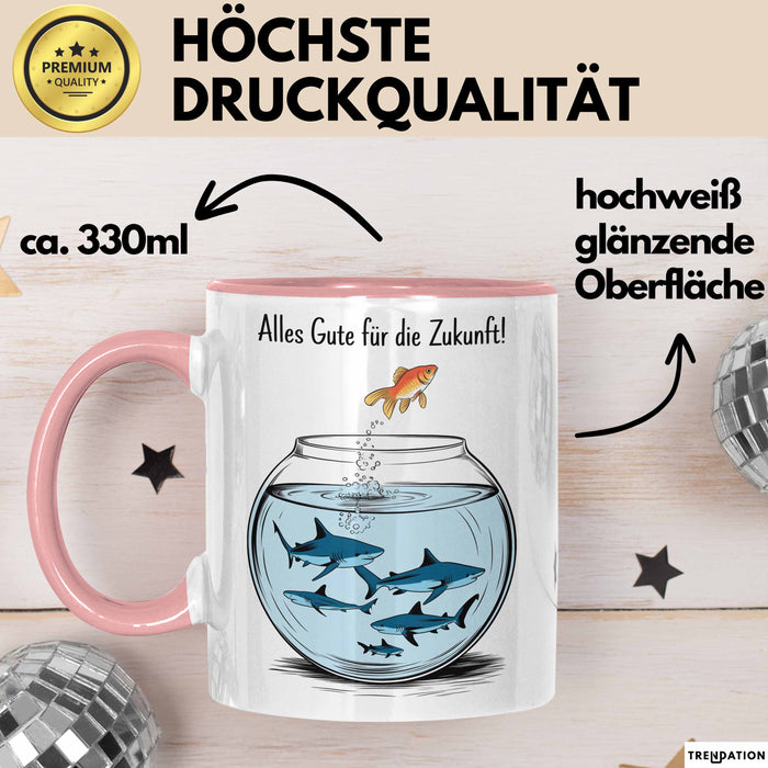 Büroarbeit Kollege Abschied Tasse Geschenk Lustige Geschenkidee Spruch Alles Gute Für Die Zukunft Rosa Trendation