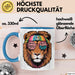Hippie Löwe Tasse Geschenk Lustige Geschenkidee Spruch Blau Trendation