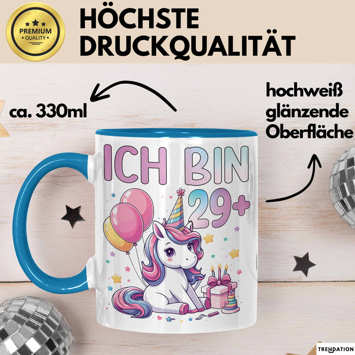30. Geburtstag Frauen Geschenkidee 30Er Freundin Geschenk Ich Bin 29+ Blau Trendation