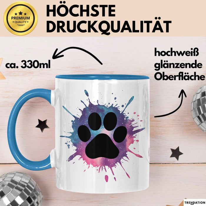Hund Tierliebhaber Tasse Geschenk Lustige Geschenkidee Spruch Blau Trendation