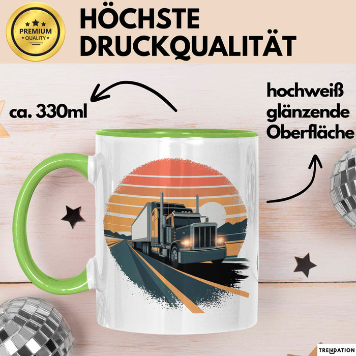 Lkw Fahrer Tasse Geschenkidee Fernfahrer Lustiger Spruch Geschenkidee Lustig Grün Trendation