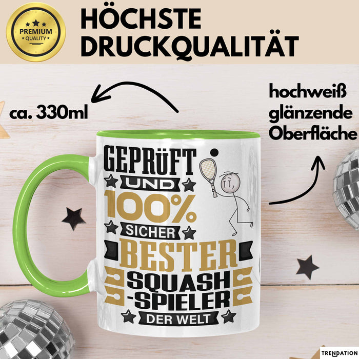 Squash-Spieler Geschenk Lustiger Spruch für Squash-Spieler Geschenkidee Bester Squash-Spieler Der Welt Grün Trendation