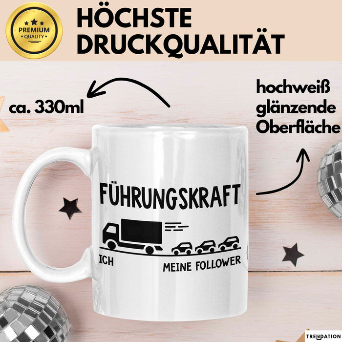 Lkw Fahrer Trucker Tasse Geschenk Lustige Geschenkidee Spruch Führungskraft Weiß Trendation