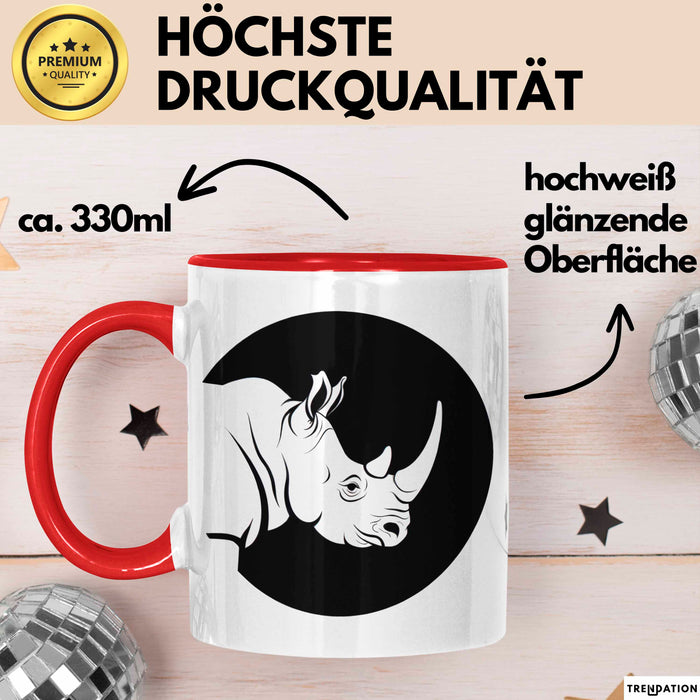 Nashorn Tasse Geschenk Lustige Geschenkidee Spruch Rot Trendation
