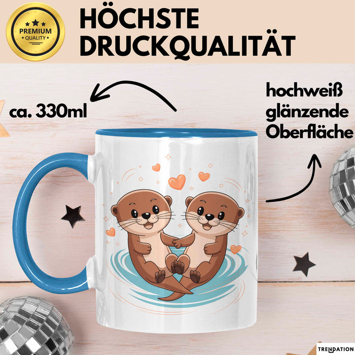 Otter Fan Tasse Geschenk Lustige Geschenkidee Spruch Für Niedliche Tier Liebhaber Blau Trendation