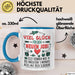 Büroarbeit Kollege Tasse Geschenk Lustige Geschenkidee Spruch Viel Glück Für Den Neuen Job Blau Trendation