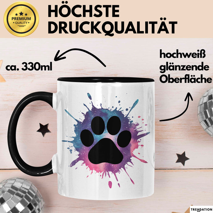 Hund Tierliebhaber Tasse Geschenk Lustige Geschenkidee Spruch Schwarz Trendation