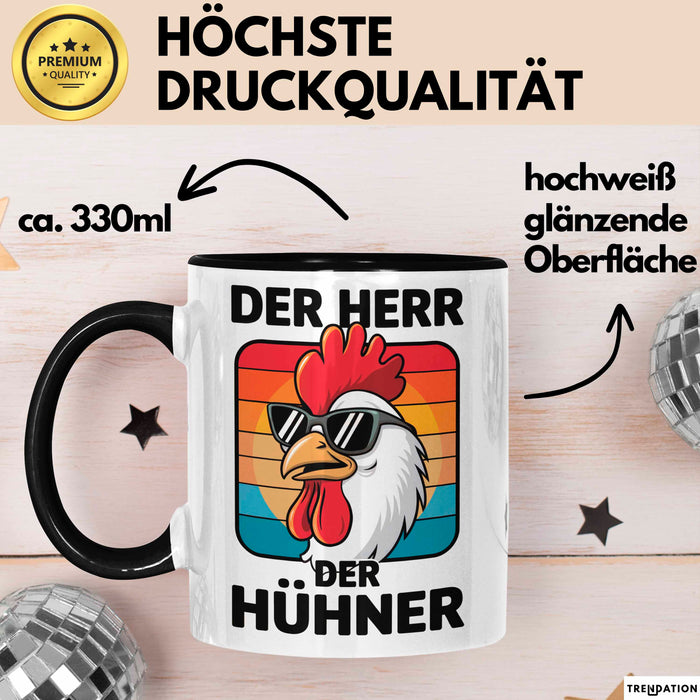 Huhn Tier Bauer Tasse Becher Geschenk Lustige Geschenkidee Spruch Der Herr Der Hühner Trendation