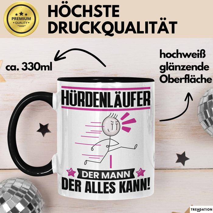 Hürdenläufer Tasse Geschenk für Hürdenläufer Der Mann Der Alles Kann Geschenkidee zum Geburtstag Schwarz Trendation