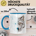 Wolf Tasse Geschenk Geometrisch Realistisch Geteilt Geschenkidee Blau Trendation