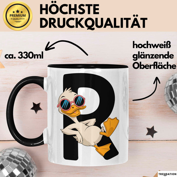 Quietscheente Tier Tasse Geschenk Lustige Geschenkidee Spruch Rentnerente Im Ruhestand Schwarz Trendation