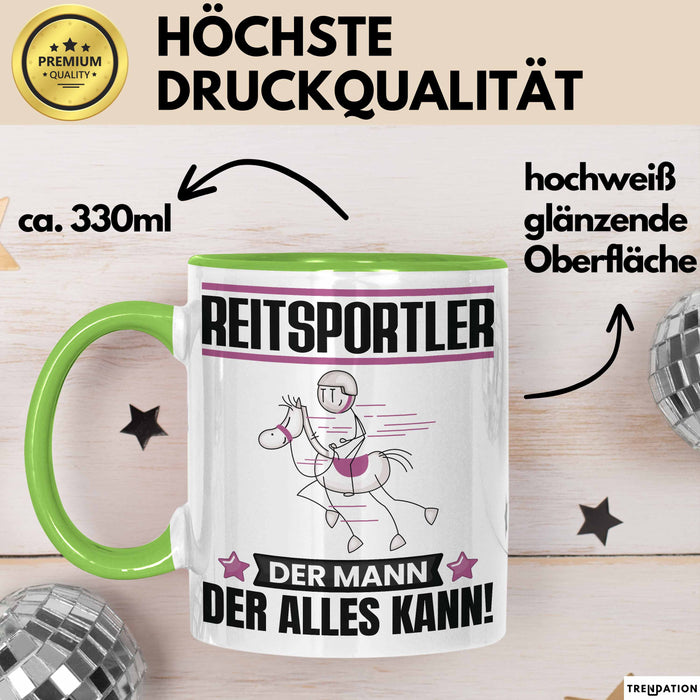 Reitsportler Tasse Geschenk für Reitsportler Der Mann Der Alles Kann Geschenkidee zum Geburtstag Grün Trendation
