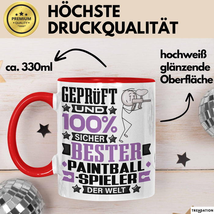 Paintballspieler Geschenk Lustiger Spruch für Paintballspieler Geschenkidee Bester Paintballspieler Der Welt Rot Trendation
