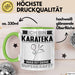 Karateka Tasse Geschenk für Karateka Geburtstag Lustiger Spruch Kaffee-Becher Was Ist Deine Superkraft Grün Trendation