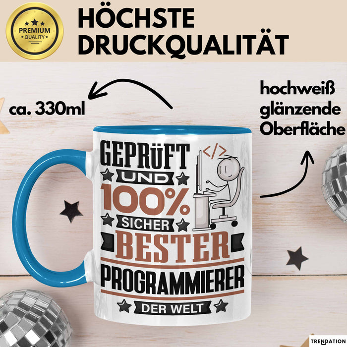 Programmierer Geschenk Lustiger Spruch für Programmierer Geschenkidee Bester Programmierer Der Welt Blau Trendation