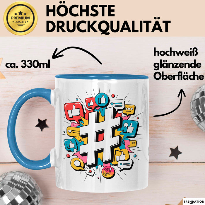 Social Media Manager Tasse Geschenkidee digitale Vermarkter Blau Trendation