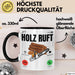 Holzarbeiter Schreiner Tischler Geschenk Tasse Holz Ruft An Holzarbeit Waldarbeiter Kaffee-Becher Schwarz Trendation