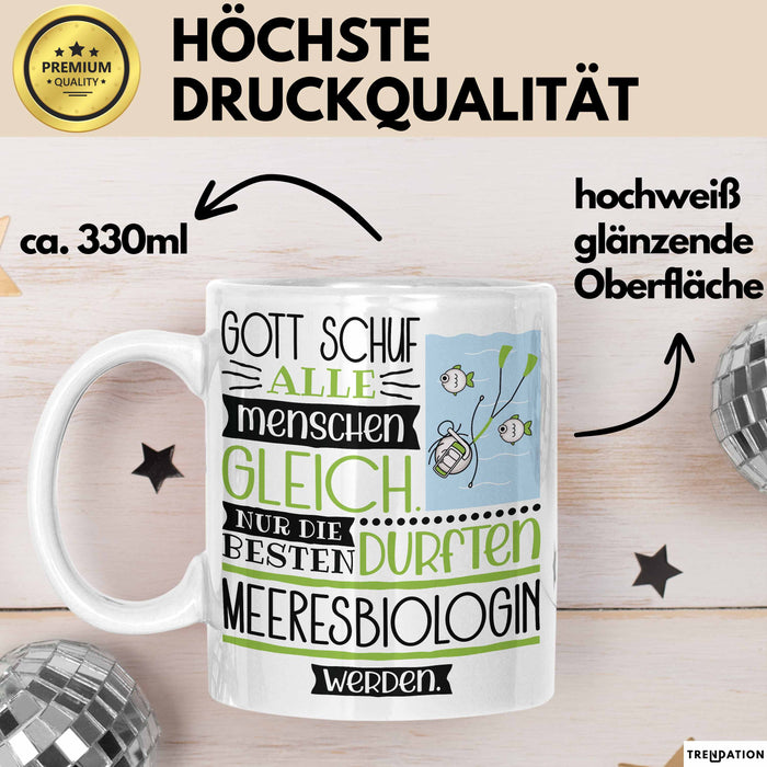 Meeresbiologin Geschenk Becher Tasse Gott Schuf Alle Menschen Gleich Nur Die Besten Durfeten Meeresbiologin Werden Geschenkidee Lustig Weiß Trendation
