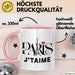 Frankreich Paris Eiffelturm Tasse Geschenk Lustige Geschenkidee Spruch Rosa Trendation