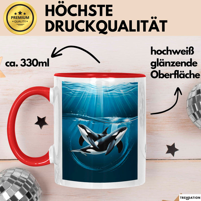Wal Tier Tasse Geschenk Lustige Geschenkidee Spruch Rot Trendation