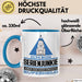 Serienjunkie Geschenk Tasse Ich Bin Serienjunkie Aber Sag Doch Einfach Superheld Lustige Geschenkdiee für Serienjunkie Kaffee-Becher Blau Trendation