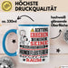 Hundeflüsterer Geschenk Tasse Lustiger Spruch Erheben Sie Sich Der Hundeflüsterer Betritt den Raum Blau Trendation
