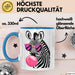 Zebra Kaugummi Tasse Geschenk Lustige Geschenkidee Spruch Blau Trendation