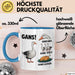 Gans Tier Gänse Bauer Tasse Becher Geschenk Lustige Geschenkidee Spruch Gänsearten Blau Trendation