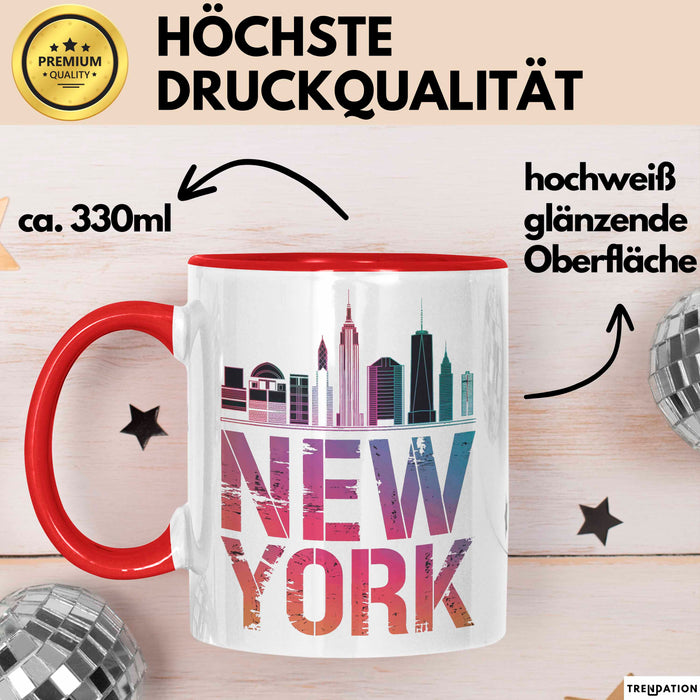 New York City USA Tasse Geschenk Lustige Geschenkidee Spruch Rot Trendation