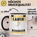 Läufer Tasse Geschenk für Läufer Geburtstag Lustiger Spruch Kaffee-Becher Was Ist Deine Superkraft Schwarz Trendation