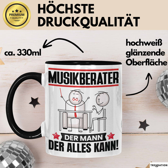 Musikberater Tasse Geschenk für Musikberater Der Mann Der Alles Kann Geschenkidee zum Geburtstag Schwarz Trendation