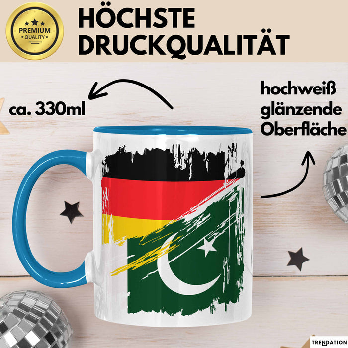 Pakistan Deutschland Flagge Halb Deutscher Halb Pakistaner Fußball Germany 2025 Europa Pakistan Blau Trendation