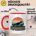 Papa Vatertag Tasse Becher Geschenk Lustige Geschenkidee Spruch Papasaurus Dinosaurier Rot Trendation