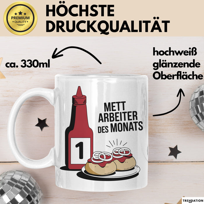 Metzger Tasse Geschenk Mett Arbeiter Des Monats Geschenkidee Lustig Beruf Weiß Trendation