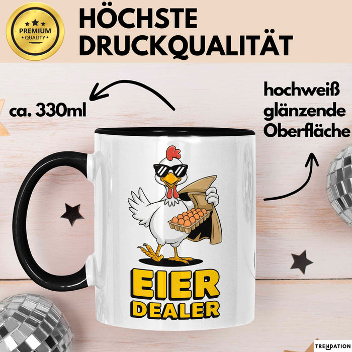 Huhn Tier Bauer Tasse Becher Geschenk Lustige Geschenkidee Spruch Eier Dealer Trendation