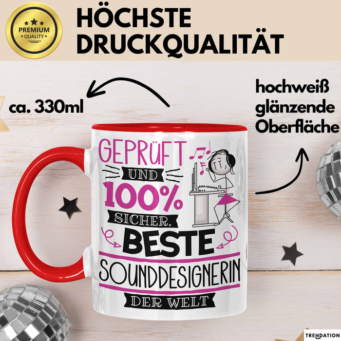 Sounddesignerin Geschenk Becher Tasse Gott Schuf Alle Menschen Gleich Nur Die Besten Durfeten Sounddesignerin Werden Geschenkidee Lustig Rot Trendation