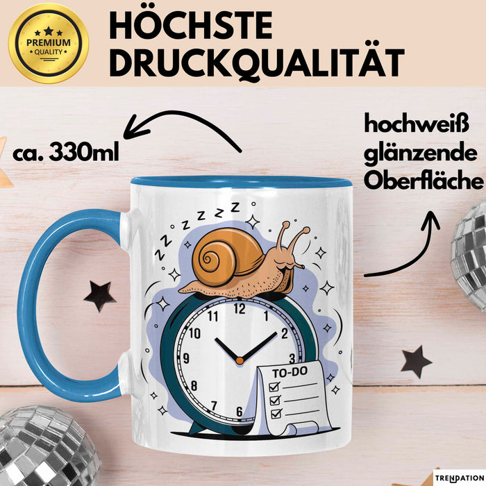 Aufschieber Tasse Geschenk Lustige Geschenkidee Spruch Für Deadline Vermeider Blau Trendation