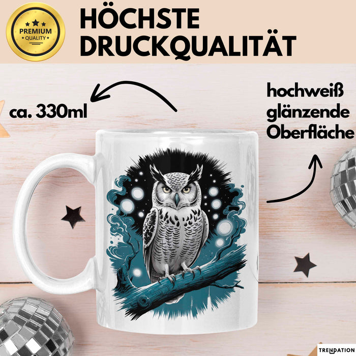Eule Tierliebhaber Tasse Geschenk Lustige Geschenkidee Spruch Weiß Trendation