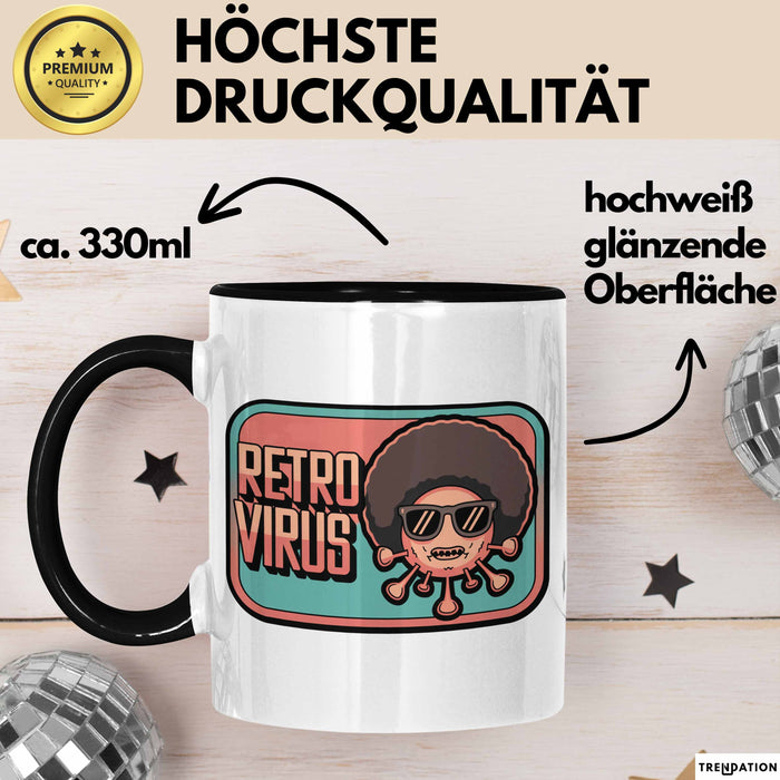 Computerprogrammierer Softwareingenieur Tasse Geschenk Lustige Geschenkidee Spruch Retro Virus Schwarz Trendation