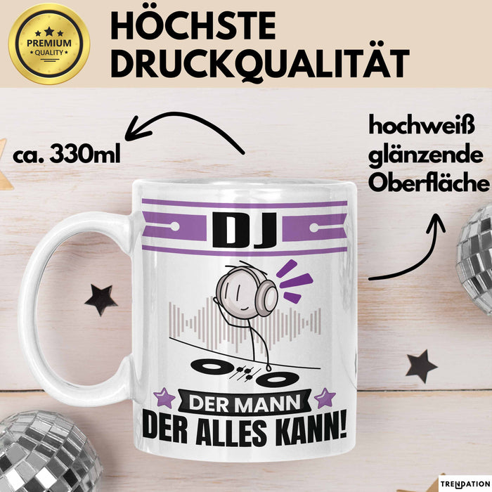 DJ Tasse Geschenk für DJ Der Mann Der Alles Kann Geschenkidee zum Geburtstag Weiß Trendation