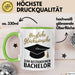 Schüler Abschluss Tasse Geschenk Lustige Geschenkidee Spruch Herzliche Glückwünsche Zum Bestandenen Bachelor Grün Trendation
